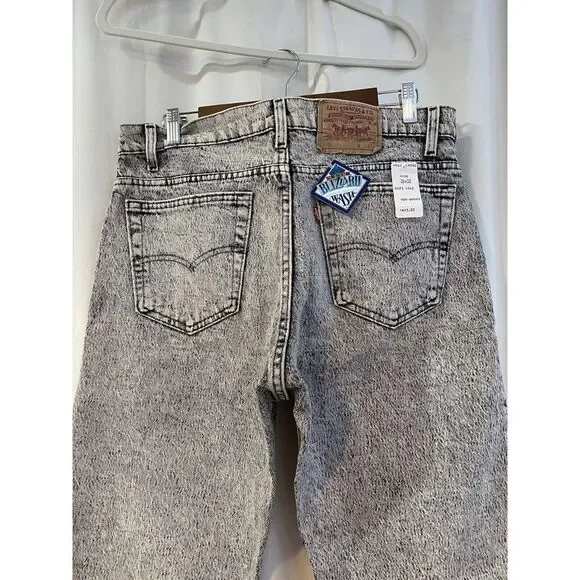Rare Vintage 80s Levi's 505 Black Acid Wash Made In USA 36x32 NWT Blizzard Wash